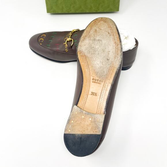 GUCCI Brixton Convertible Horsebit Loafers Mules Size EU 36.5 Brown - Picture 8 of 9